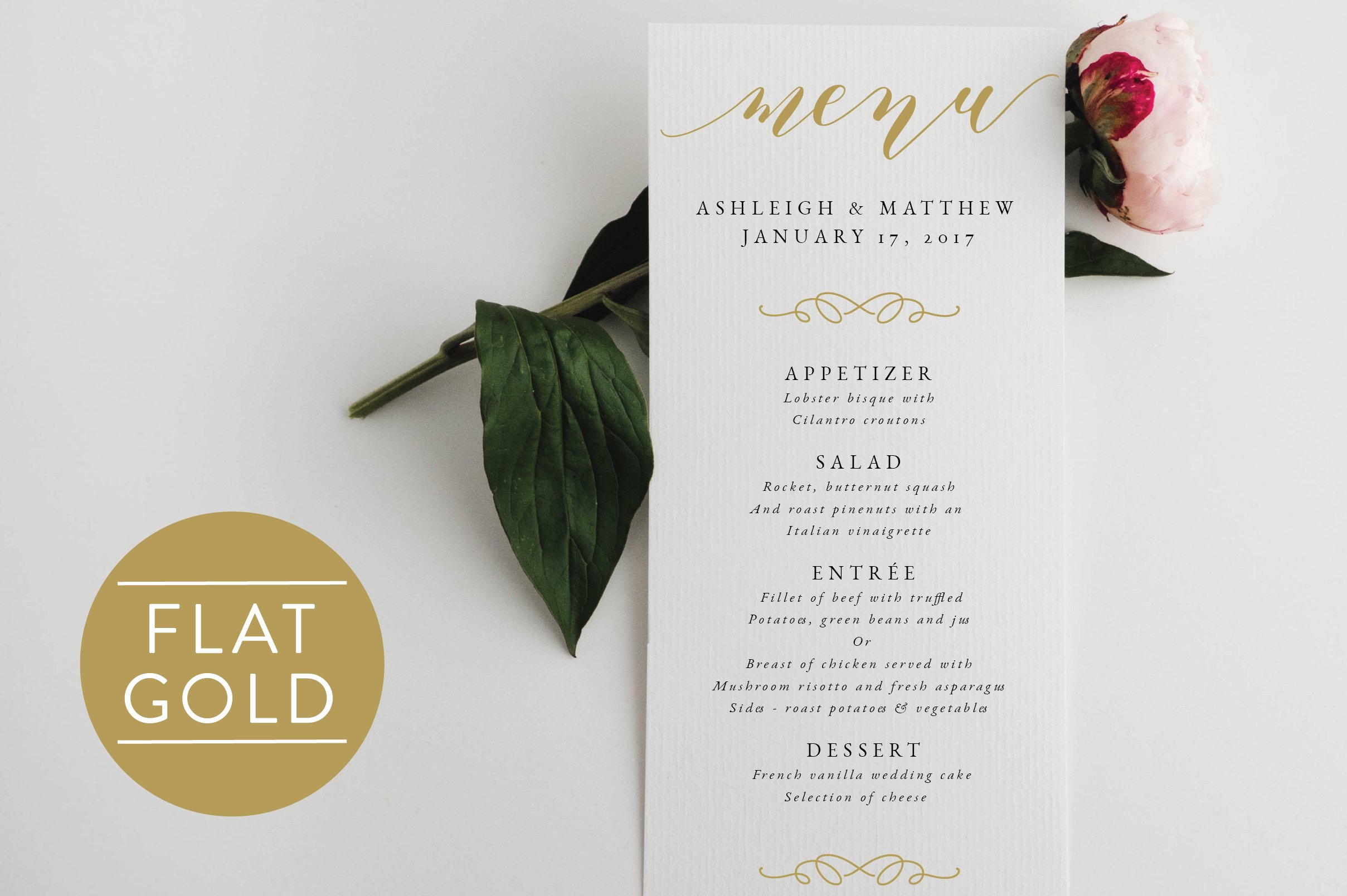 Wedding Menu - Editable PDF cover image.