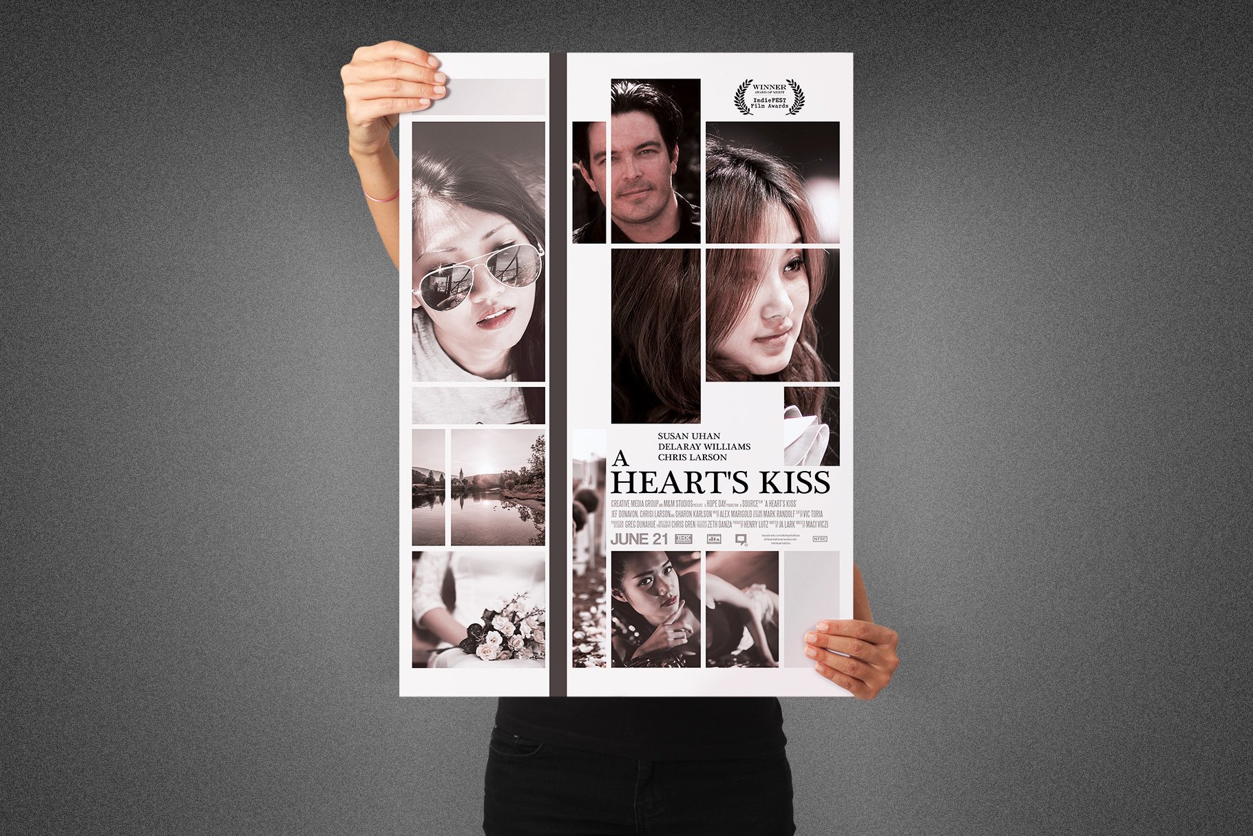 A Heart's Kiss Movie Poster Template cover image.