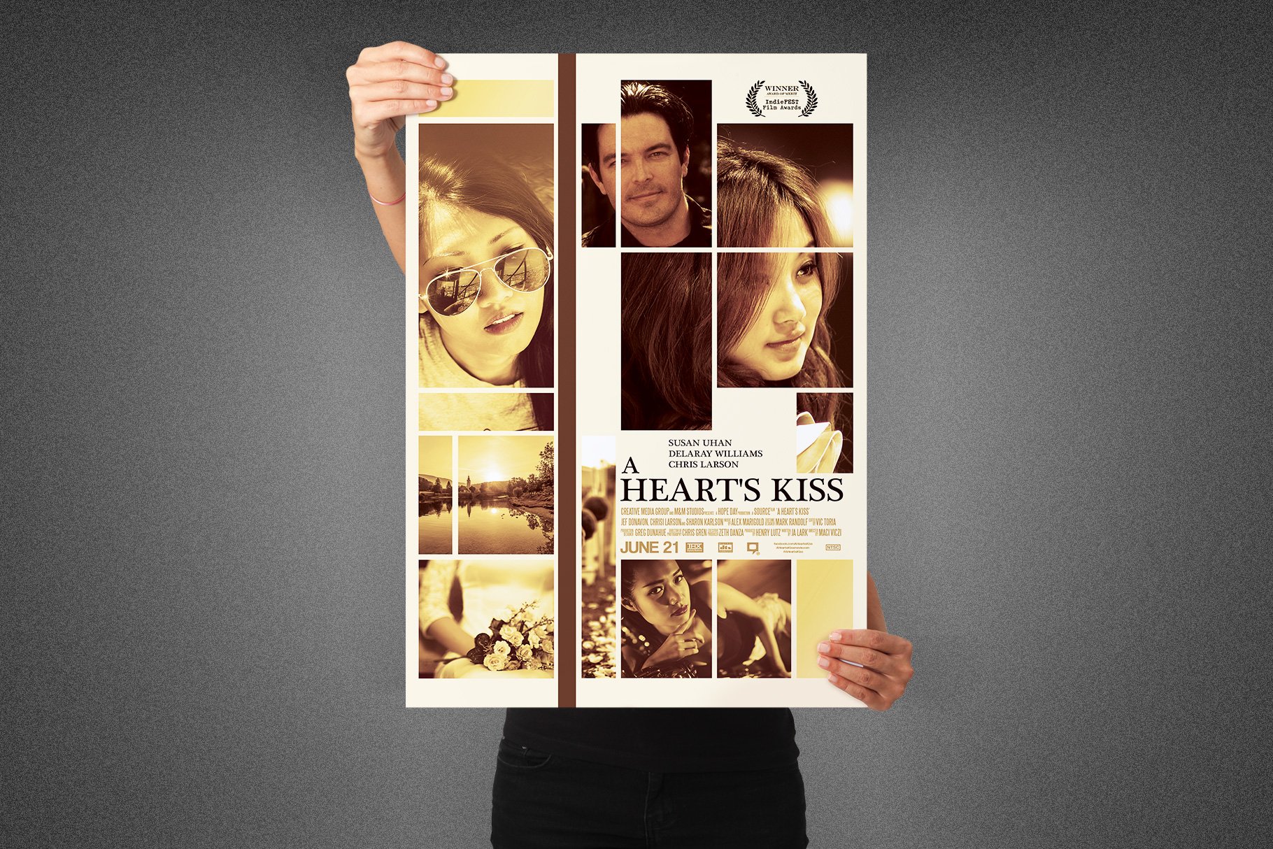 a hearts kiss movie poster template image preview 1 692