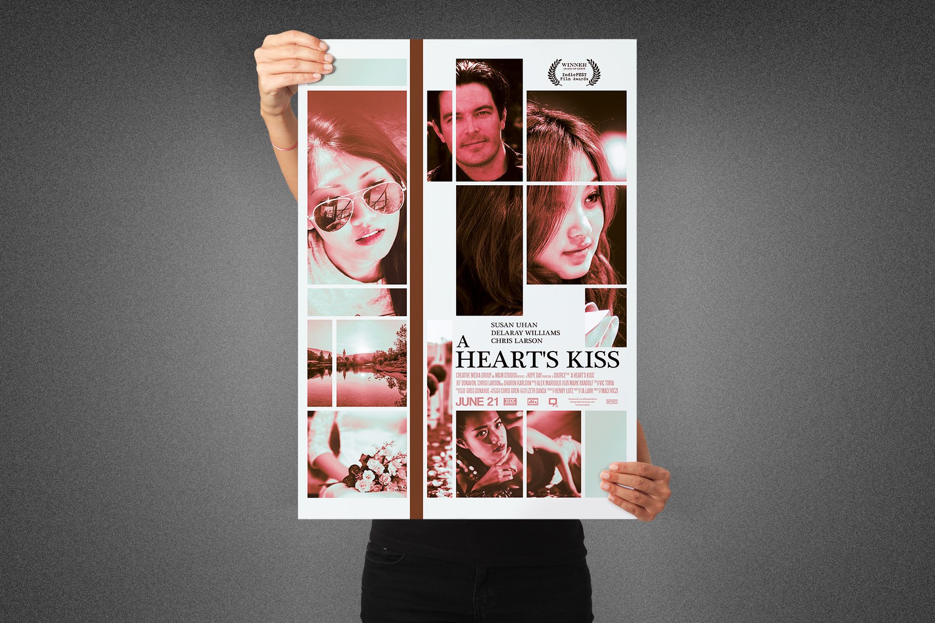 a hearts kiss movie poster template image preview 3 757