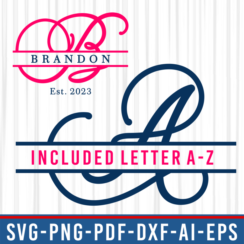 Split Monogram Letters Svg Bundle Split Letter Set A Z Split Alphabet Split Font Monogram