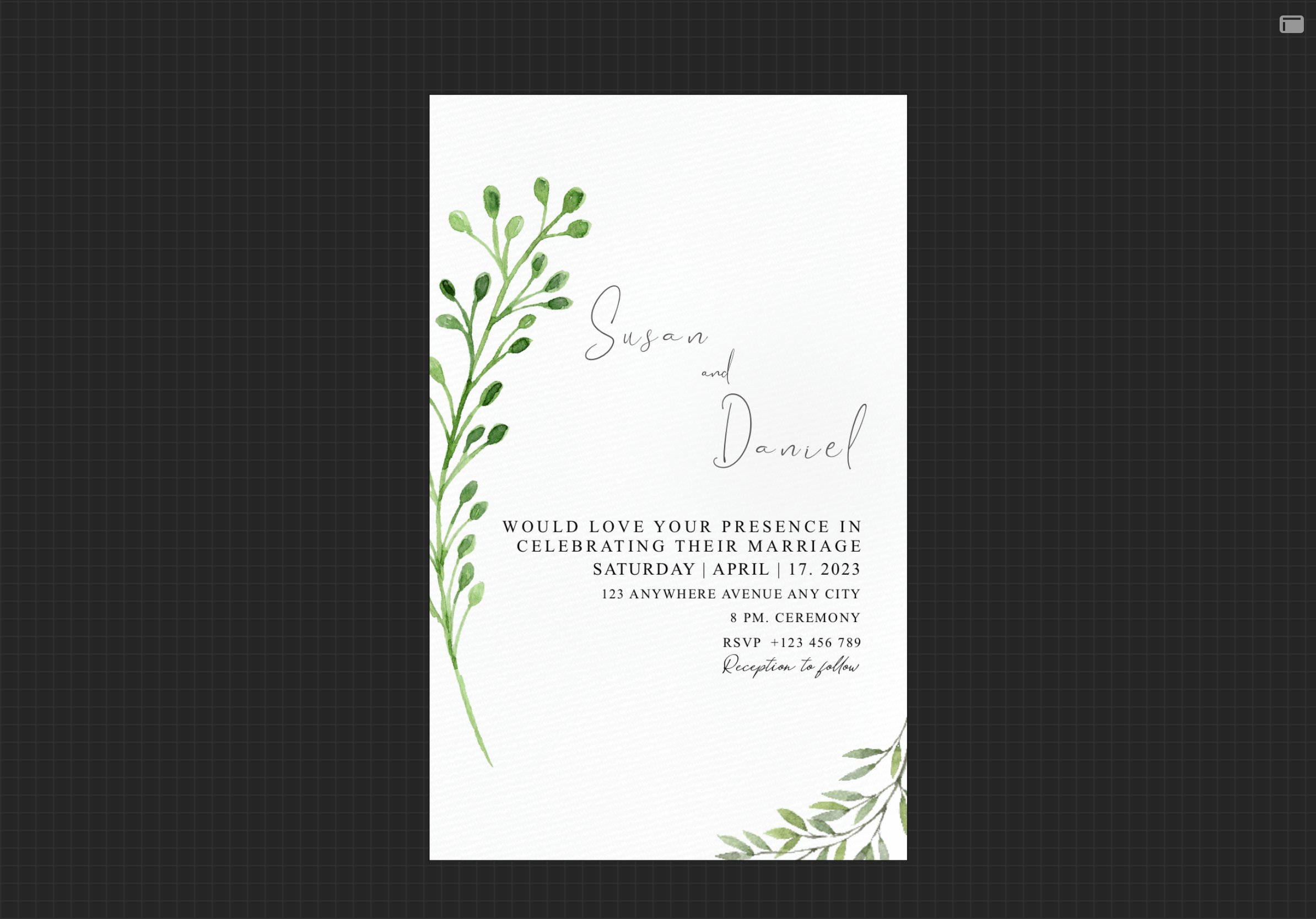 Wedding Invitation preview image.