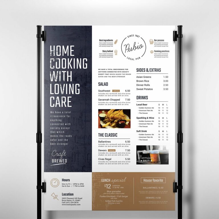 A3 Bar Poster Menu Template – MasterBundles