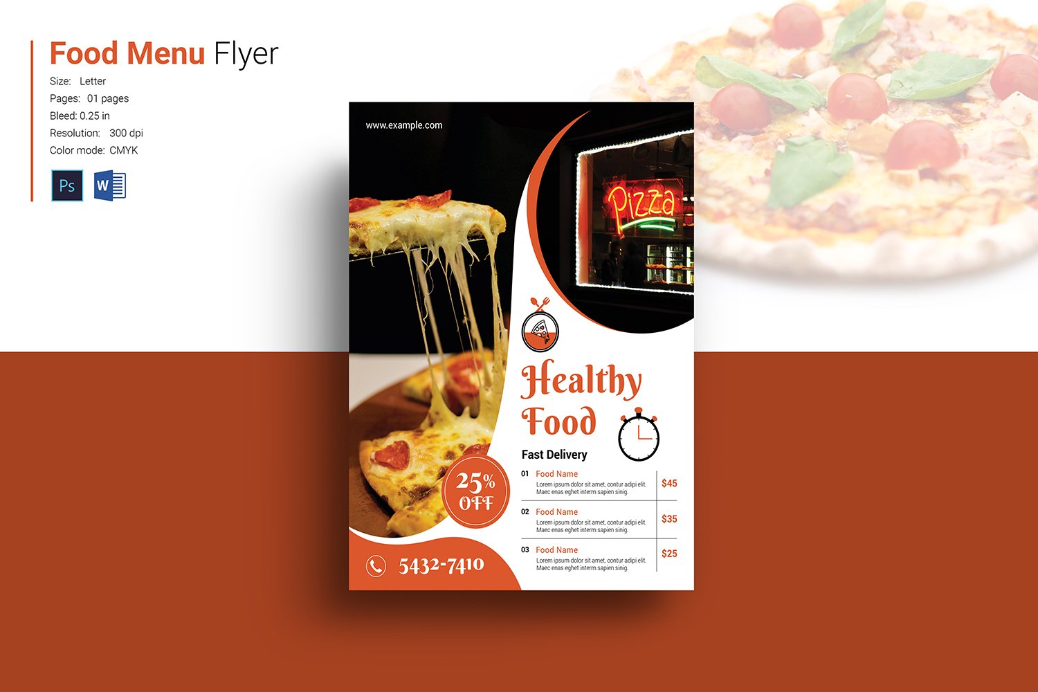 Food Menu Flyer cover image.