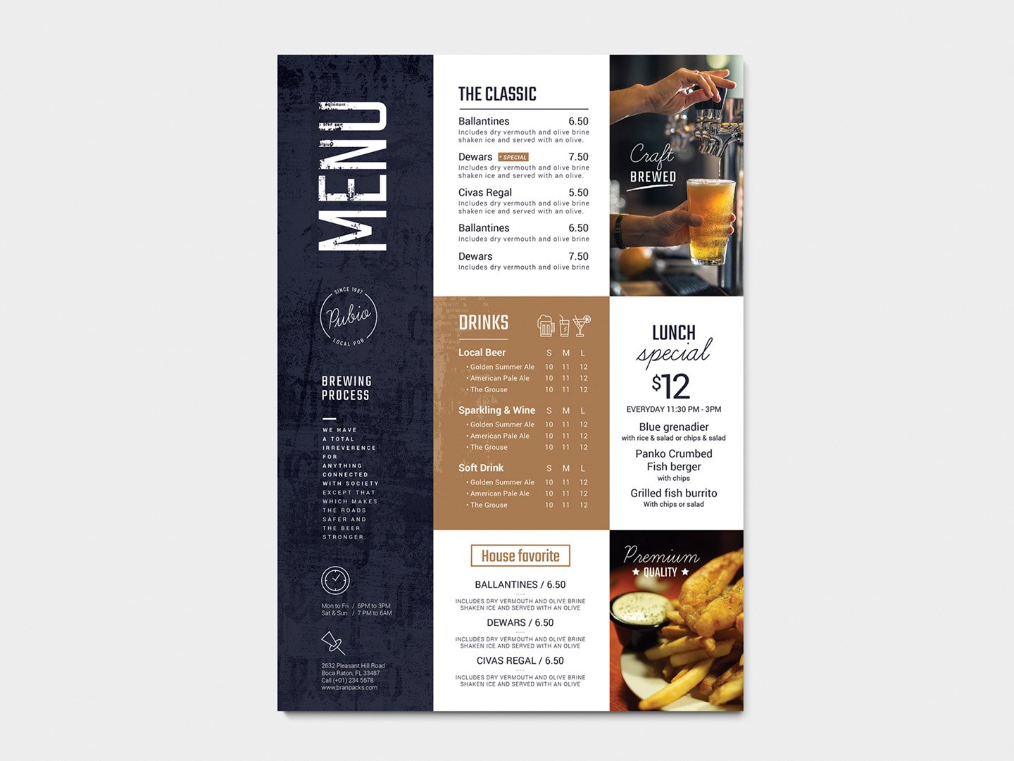 a4 bar menu template 346