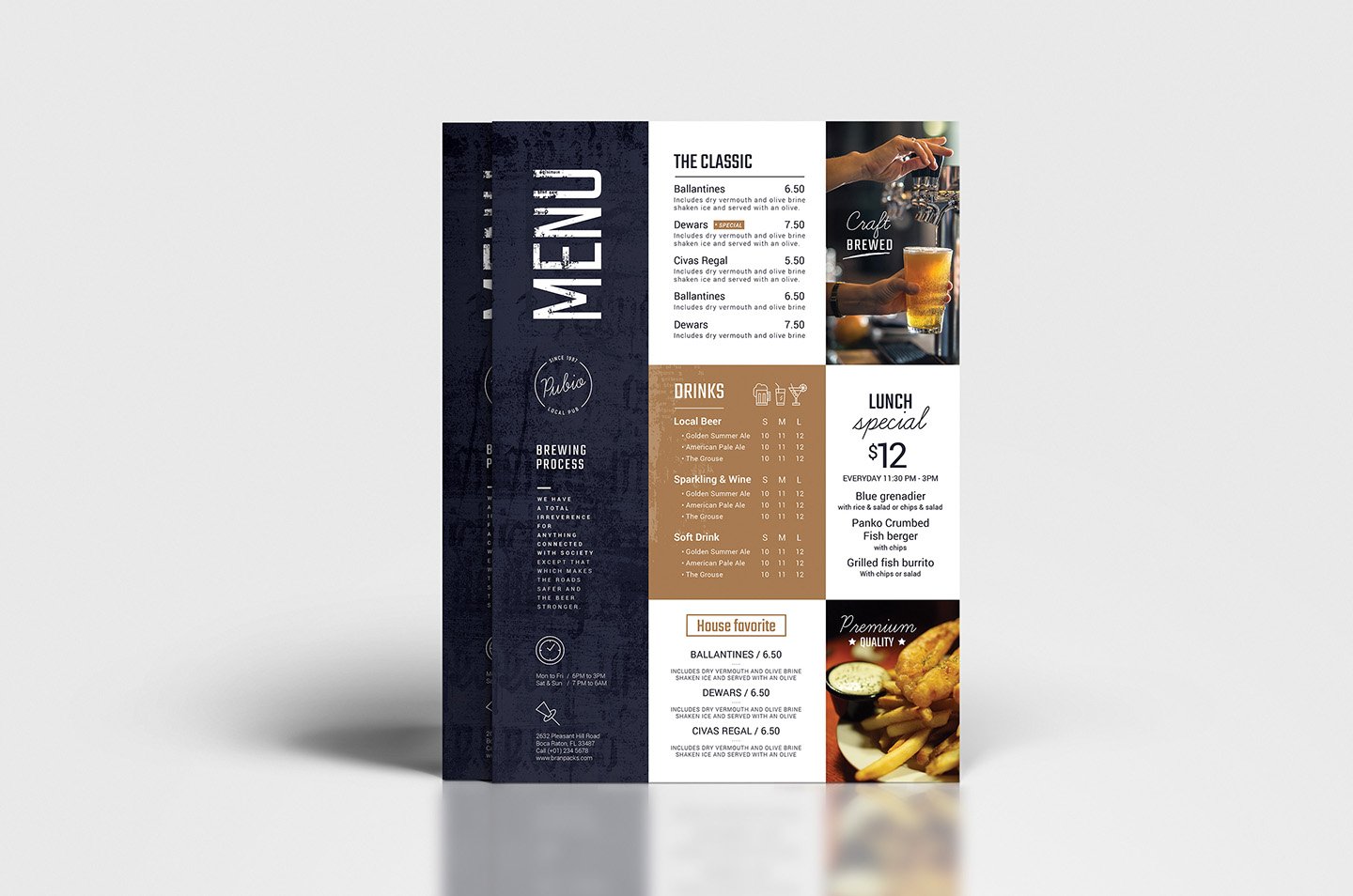 a4 bar menu template back 619