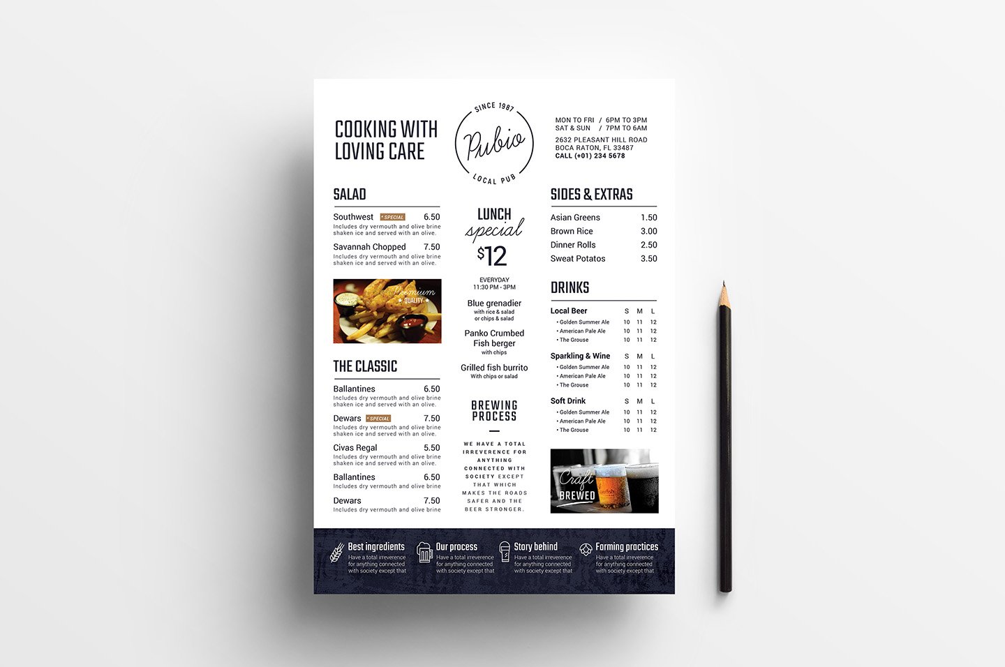 Bar Menu Templates preview image.