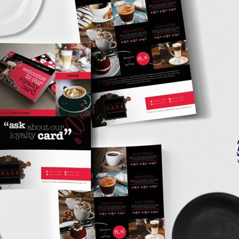 A4 Cafe Menu Template cover image.