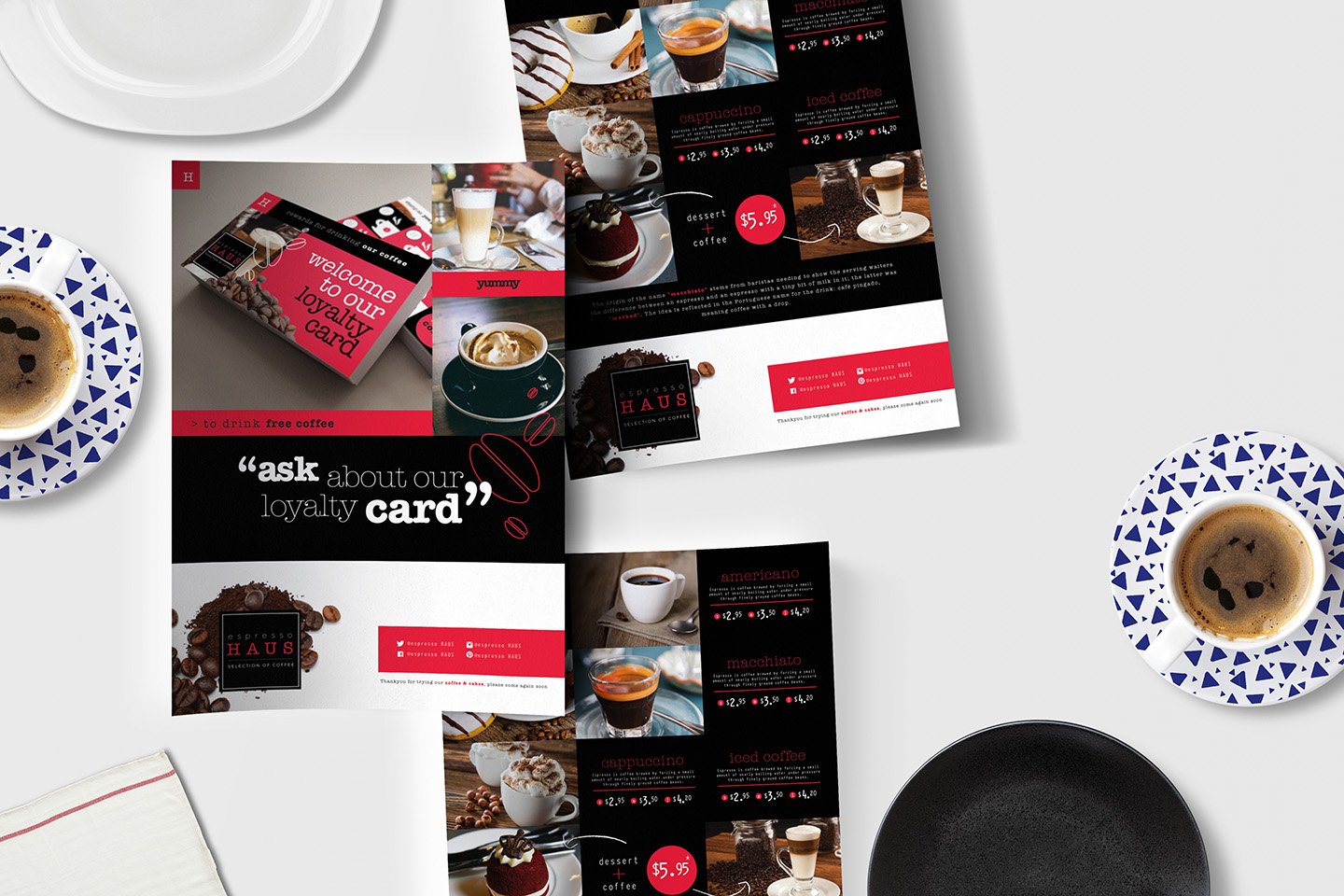 A4 Cafe Menu Template cover image.