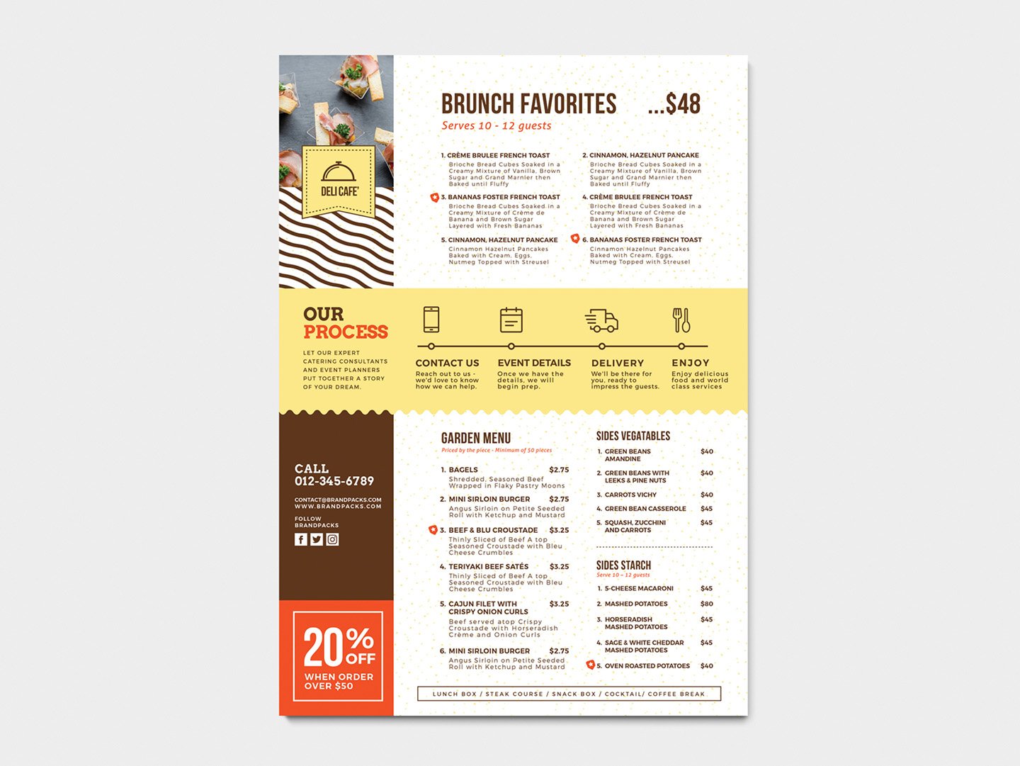 Catering Service Menu Template preview image.