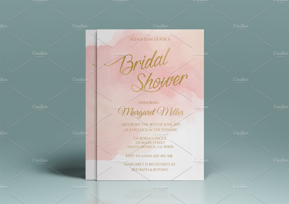 Pink watercolor bridal shower cover image.