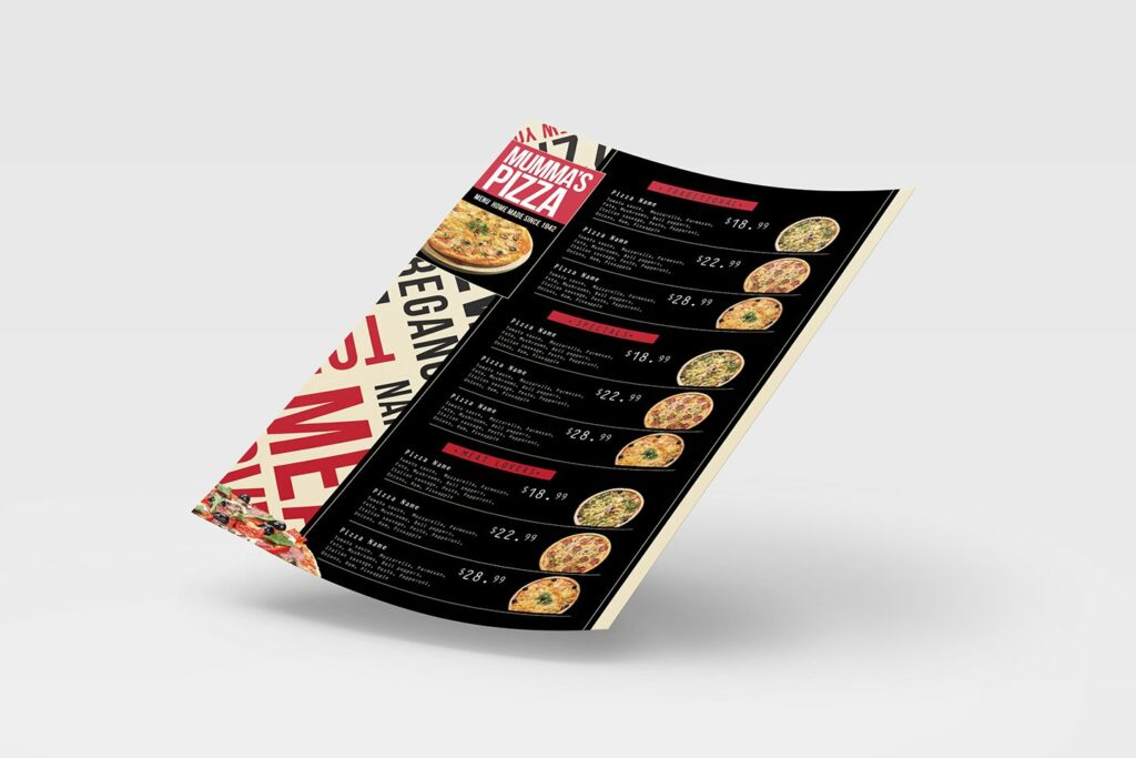 A4 Pizza Menu Template – MasterBundles