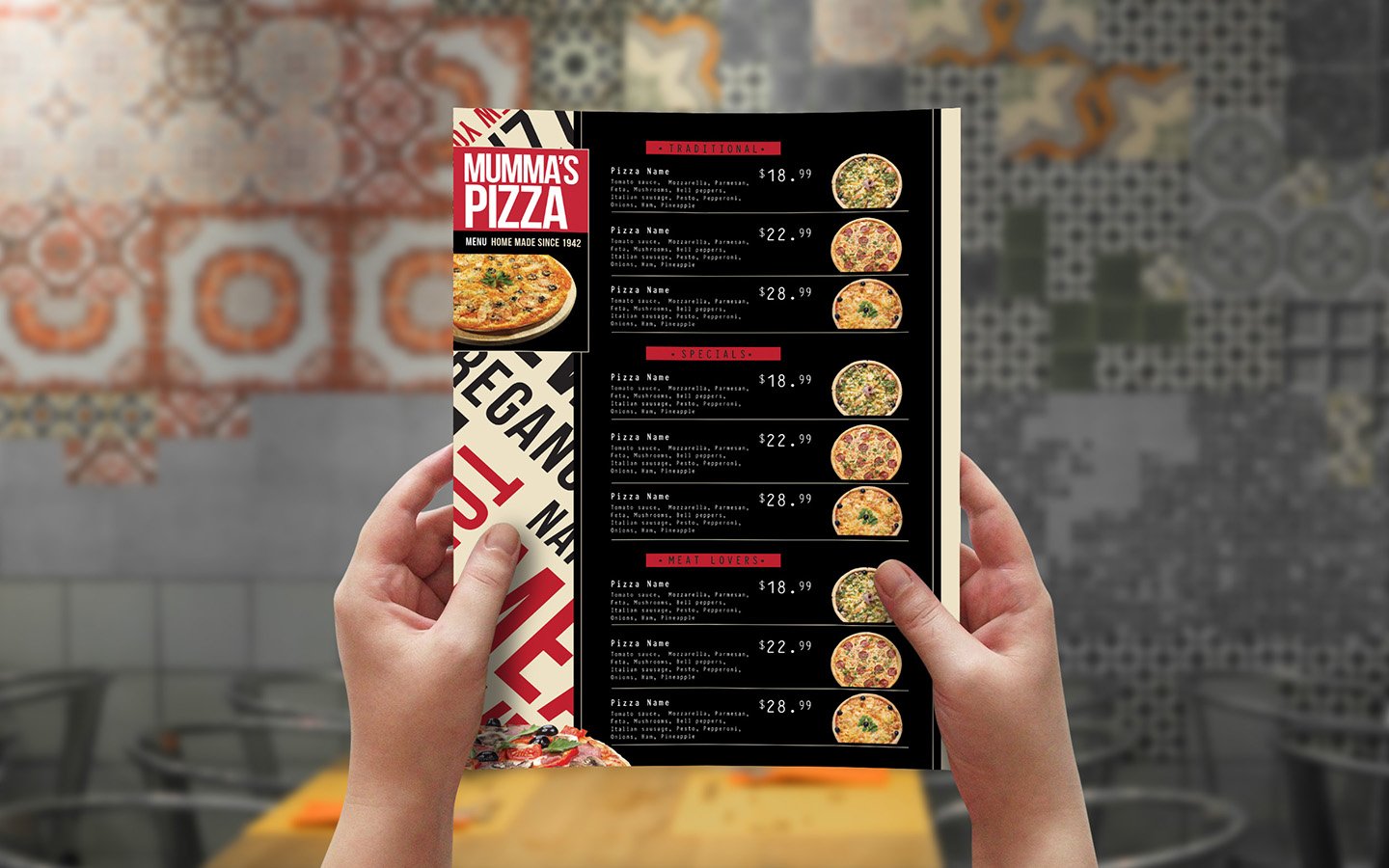 a4 pizza menu template 5 936