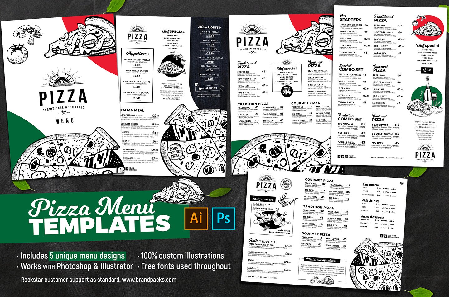 a4 pizza menu templates 641