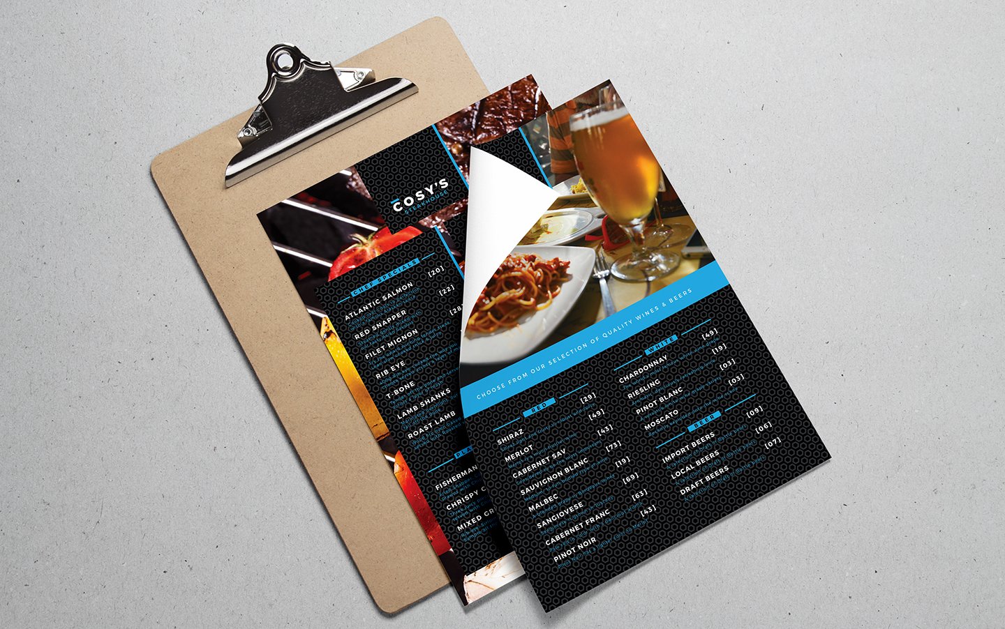 A4 Restaurant Menu Template preview image.