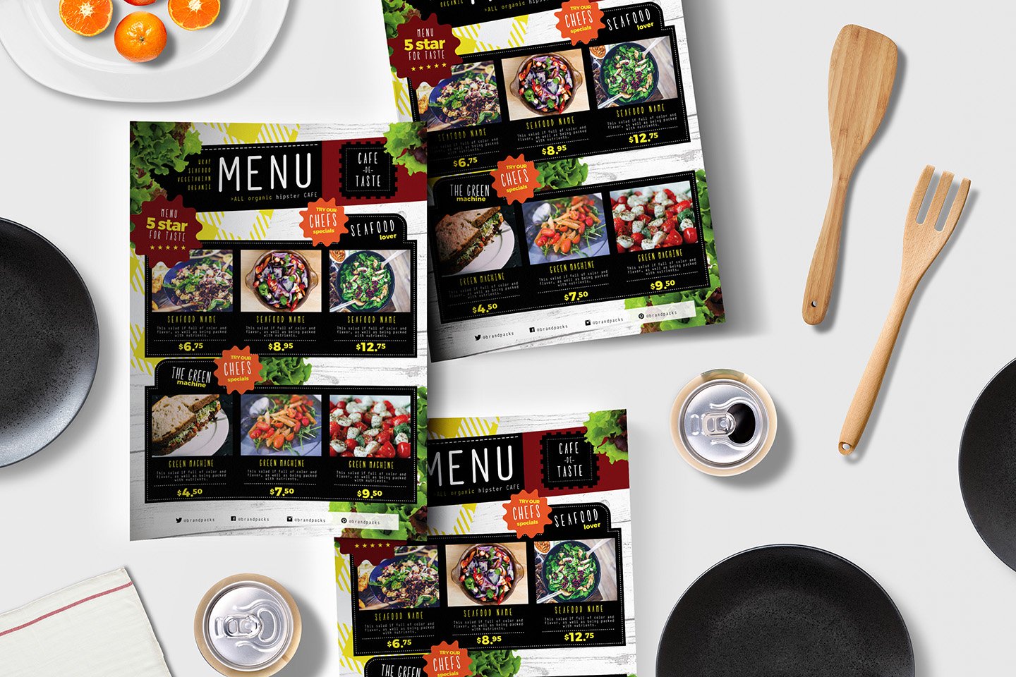 a4 salad menu template 5 344