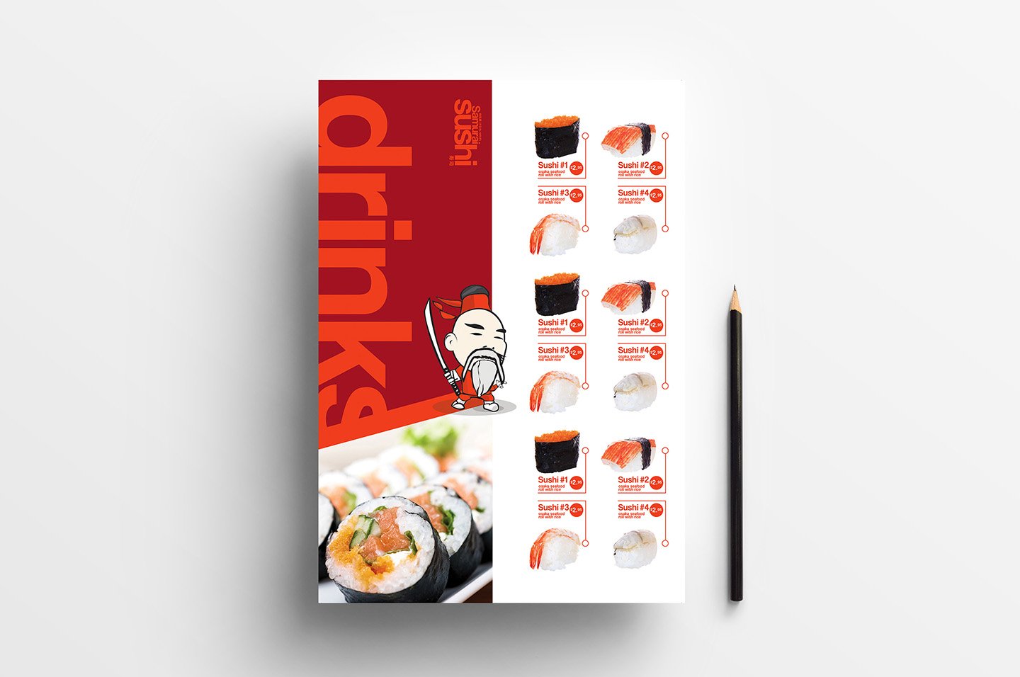 a4 sushi menu templates 4 958