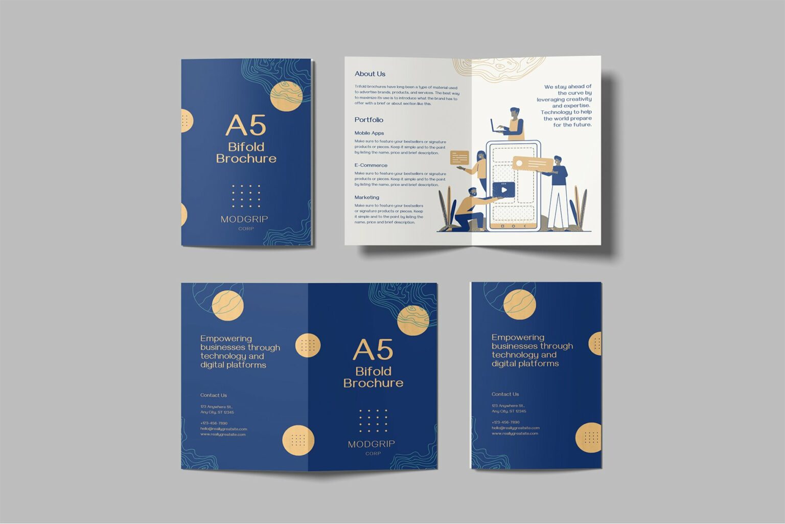 A5 Bifold Brochure Mockup – MasterBundles