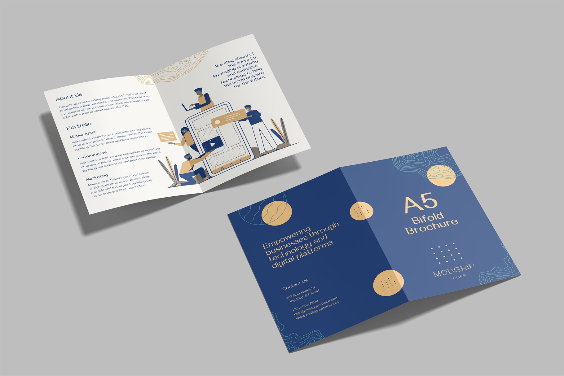 A5 Bifold Brochure Mockup preview image.