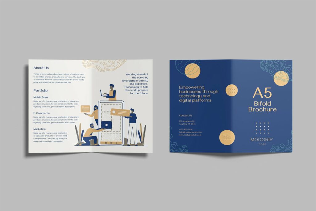 A5 Bifold Brochure Mockup – MasterBundles