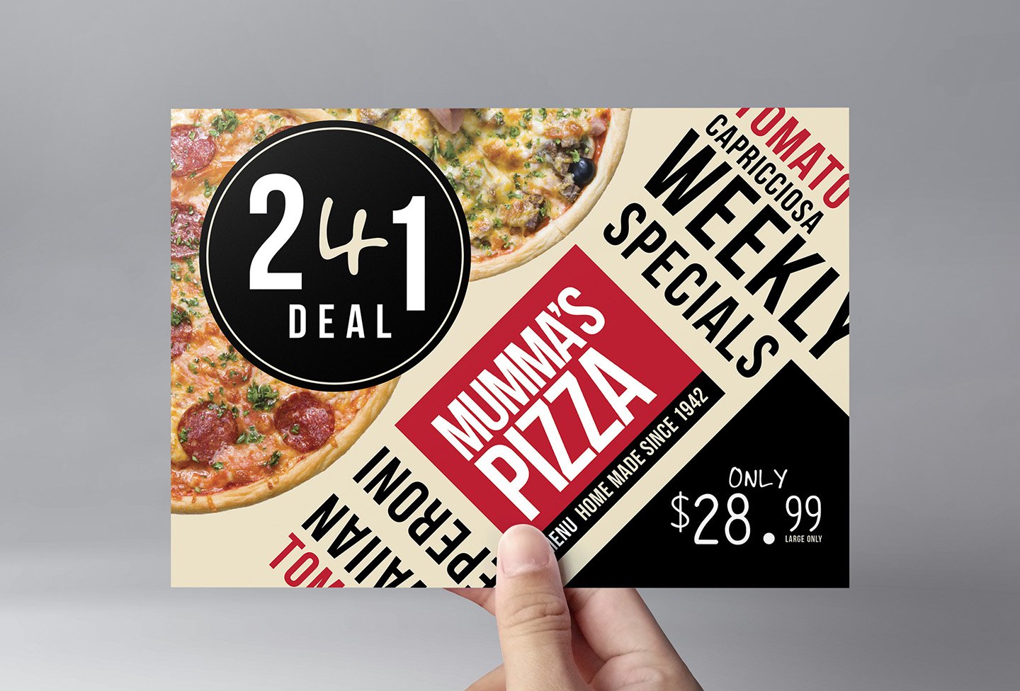 Pizza Menu Flyer Template cover image.