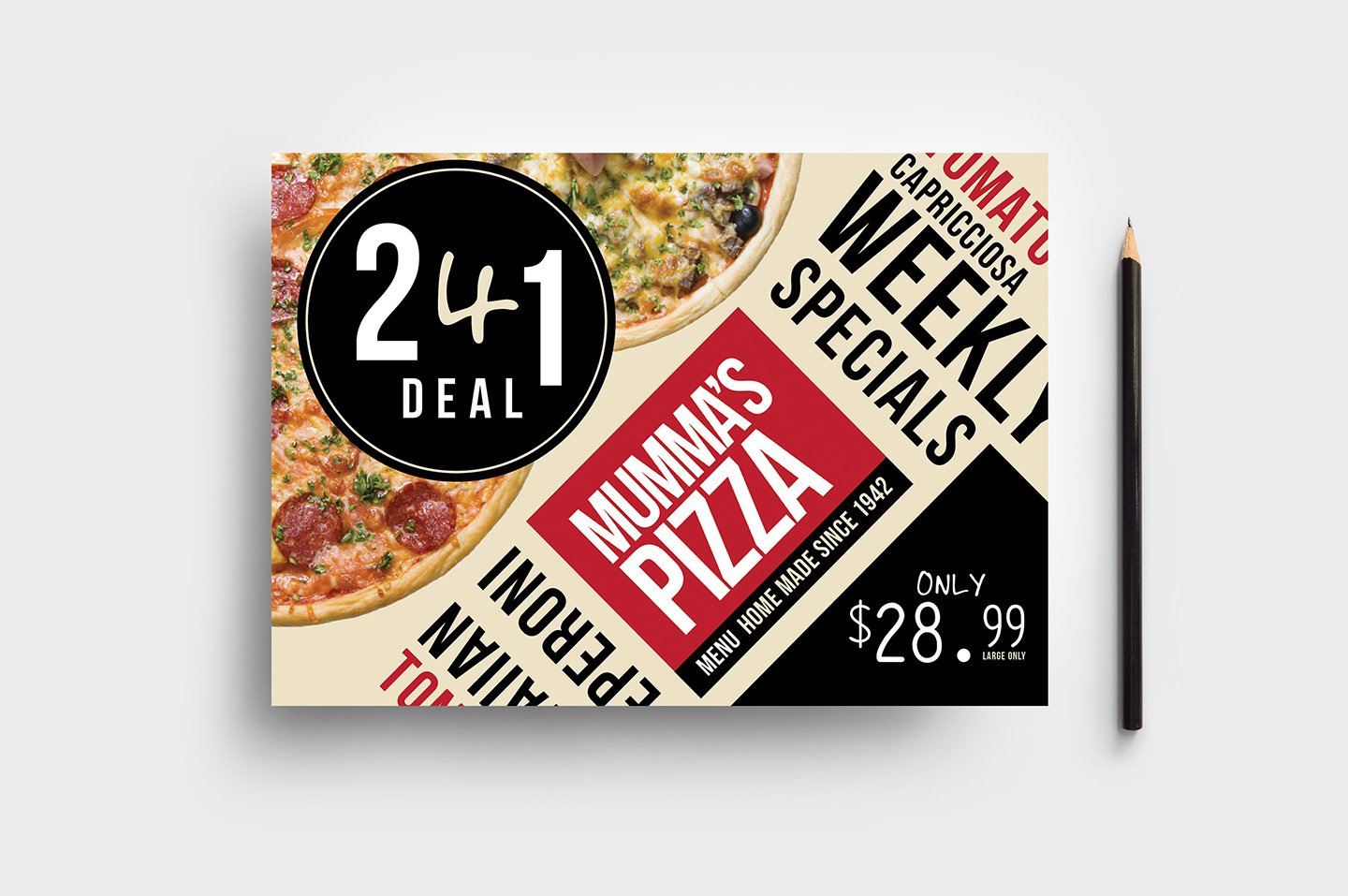 a5 pizza flyer template 3 609