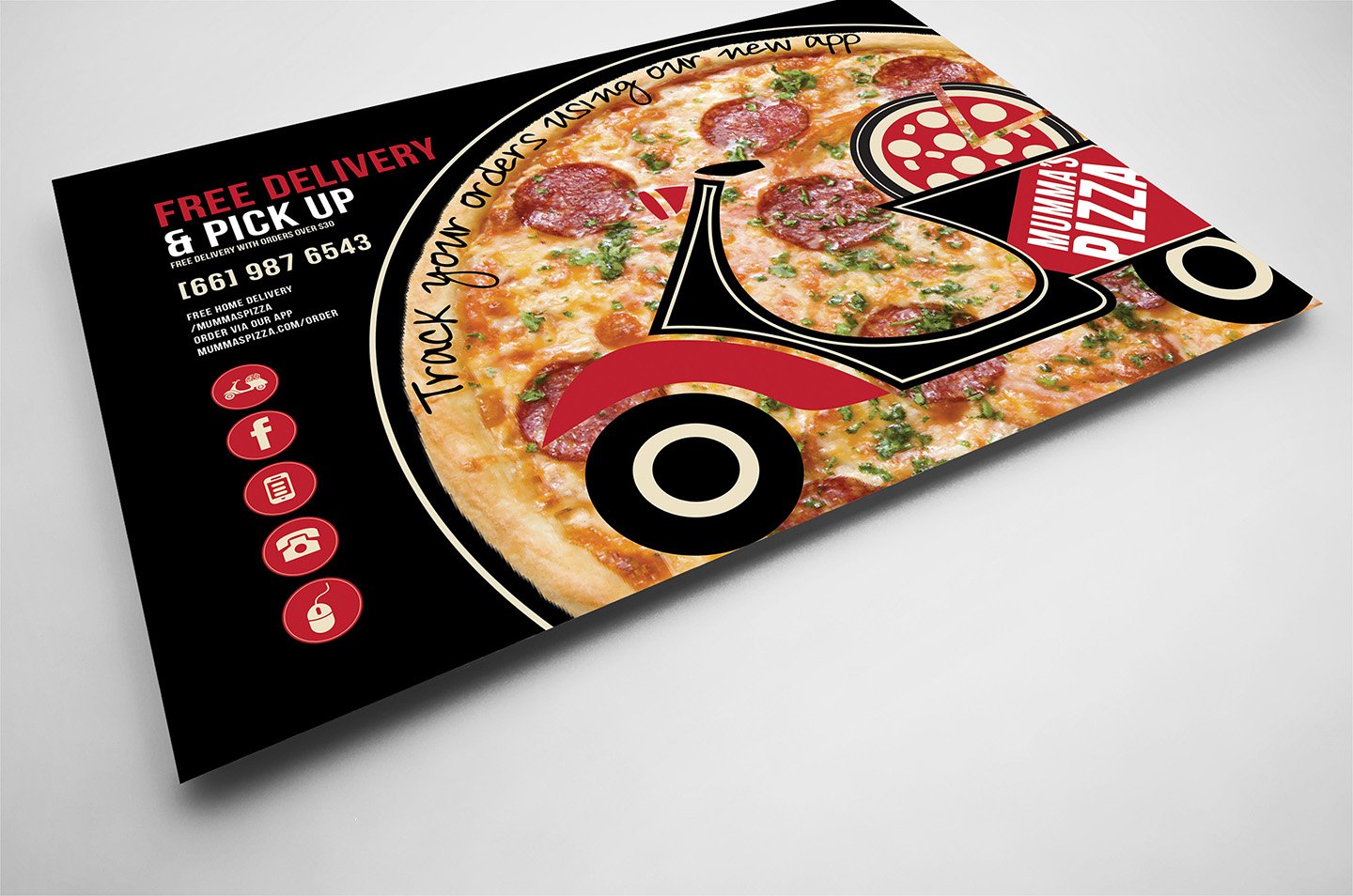a5 pizza flyer template 4 749