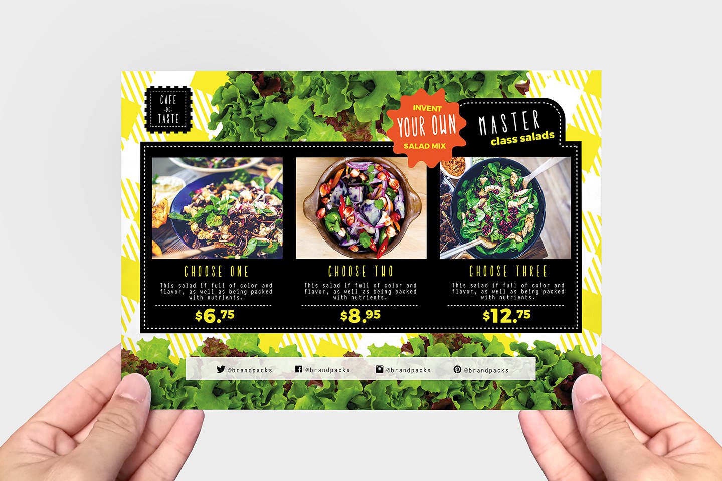 Salad Menu Flyer Template preview image.