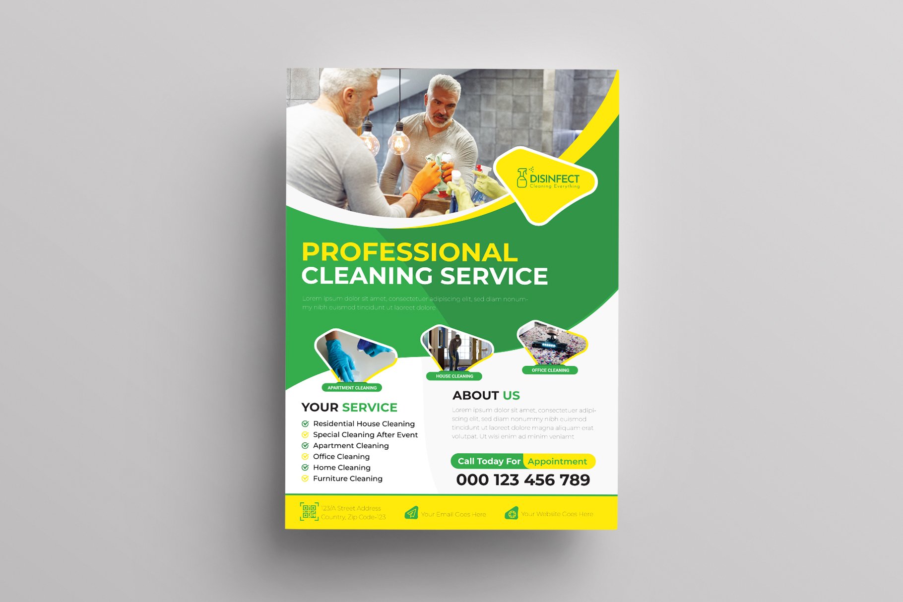 Cleaning Company Services Flyer cover image.