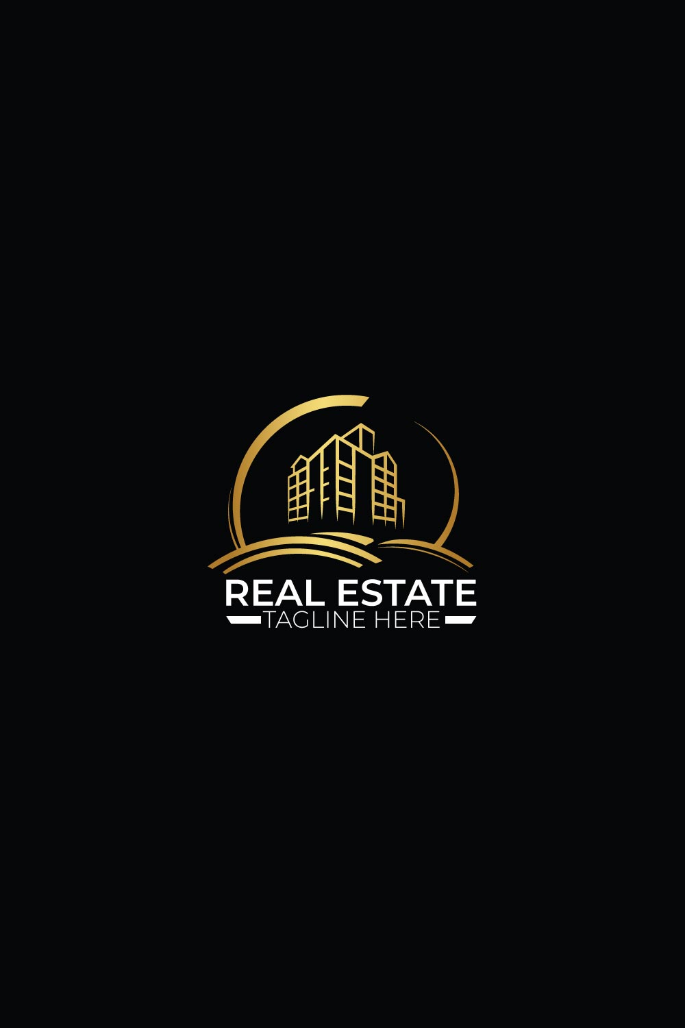 luxurious modern real estate logo pinterest preview image.