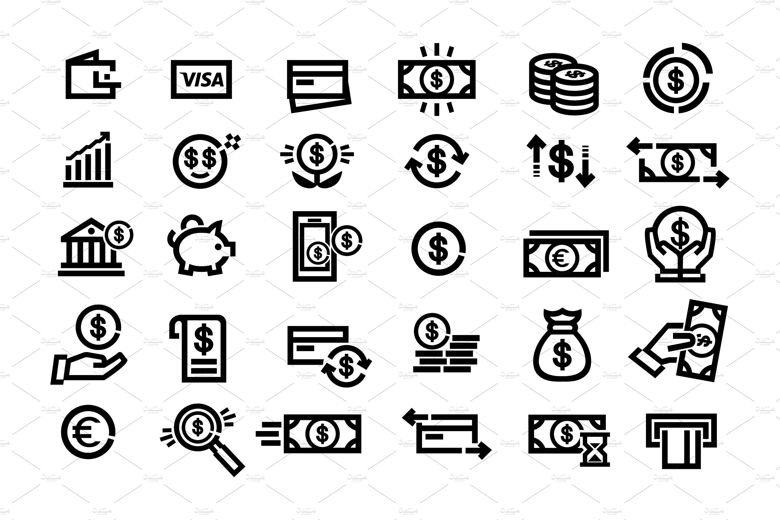 30 Finance Icons preview image.