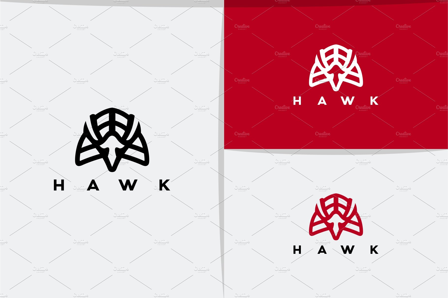 Abstract Hawk Head Logo preview image.