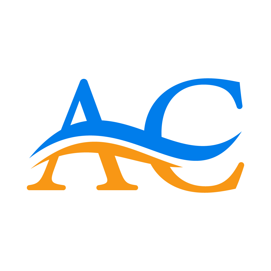 Initial AC Letter logo design, Vector design concept preview image.