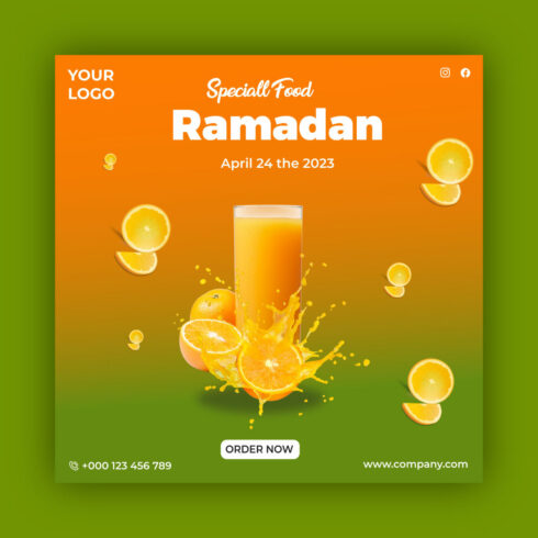 Ramadan Social Food Post Design Template cover image.