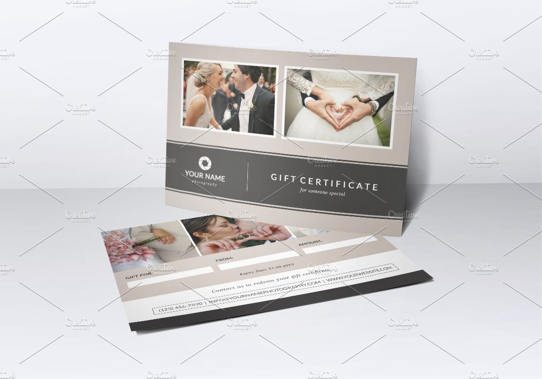 Photography Gift Certificate Templat preview image.