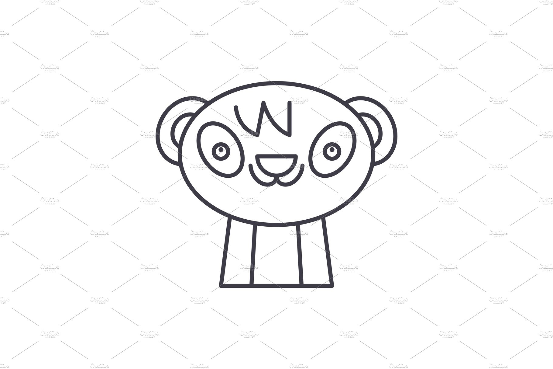 Cute panda line icon concept. Cute cover image.