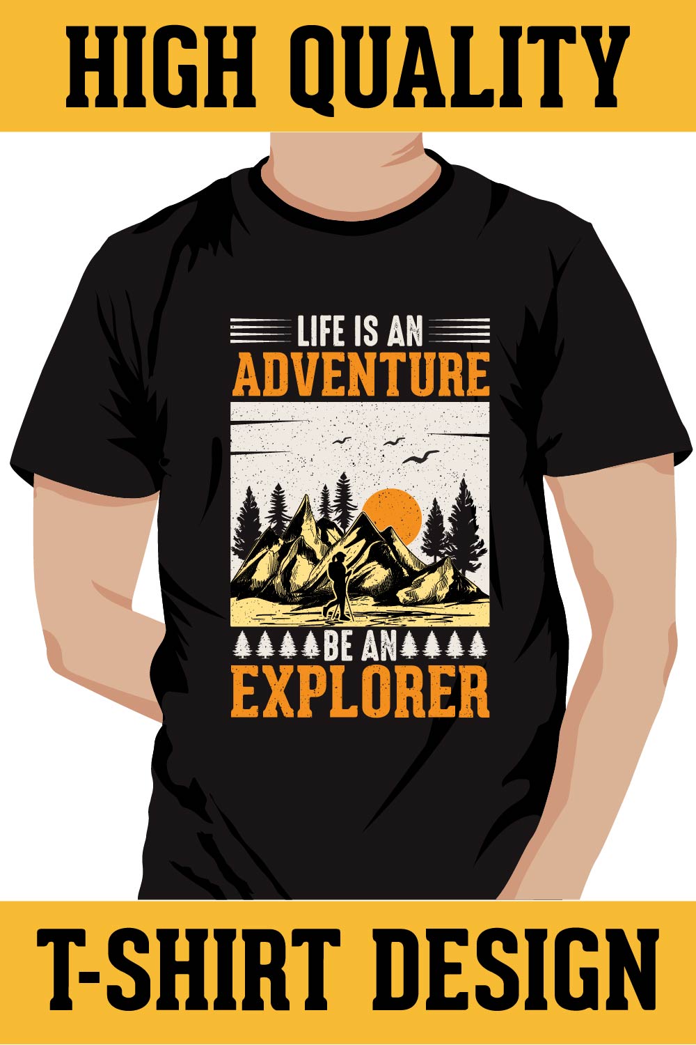 Mountain Adventure T-shirt Design pinterest preview image.