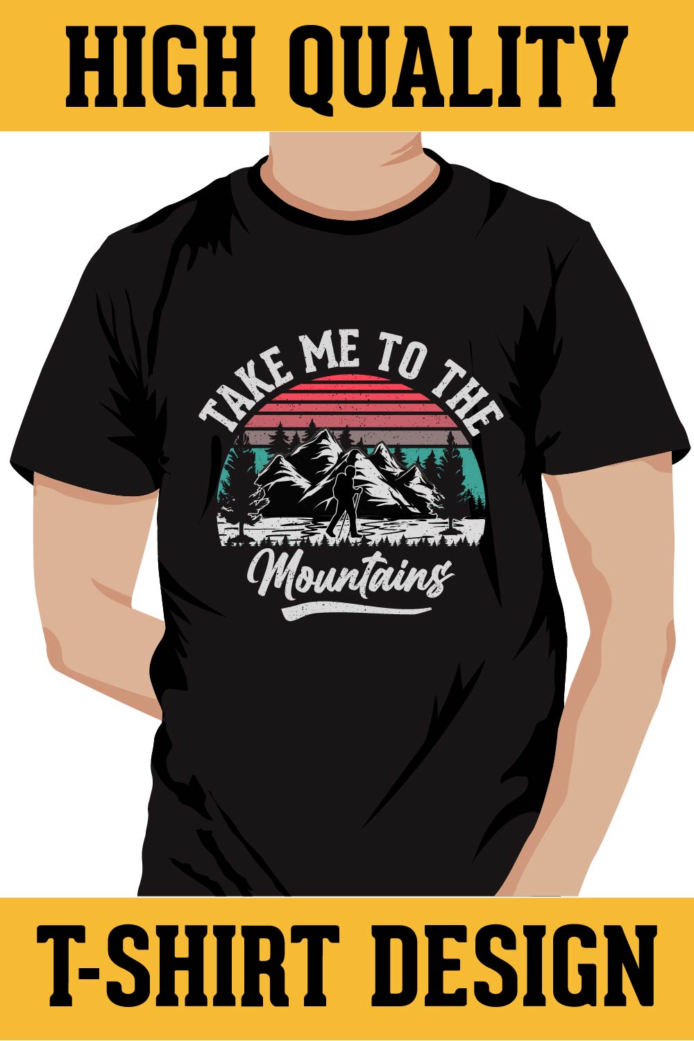 Mountain Adventure T-shirt Design pinterest preview image.