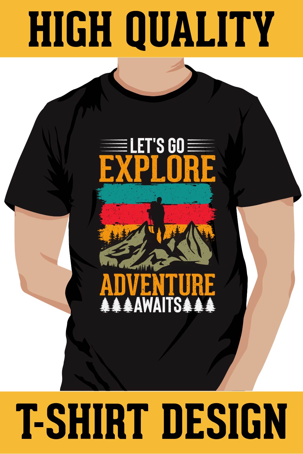 Mountain Adventure T-shirt Design pinterest preview image.