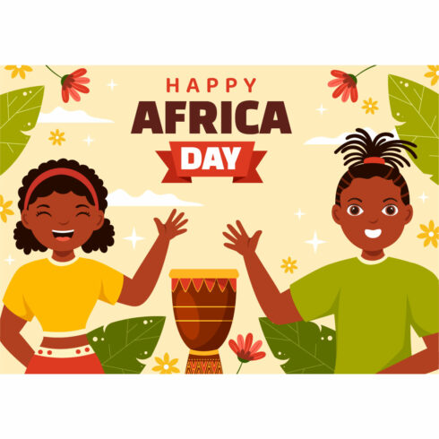 16 Happy Africa Day Illustration cover image.