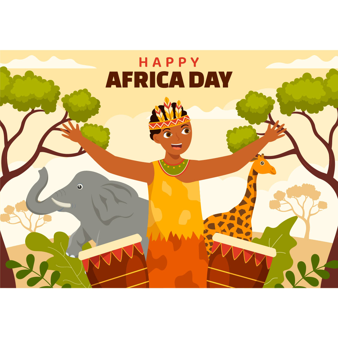 16 Happy Africa Day Illustration preview image.