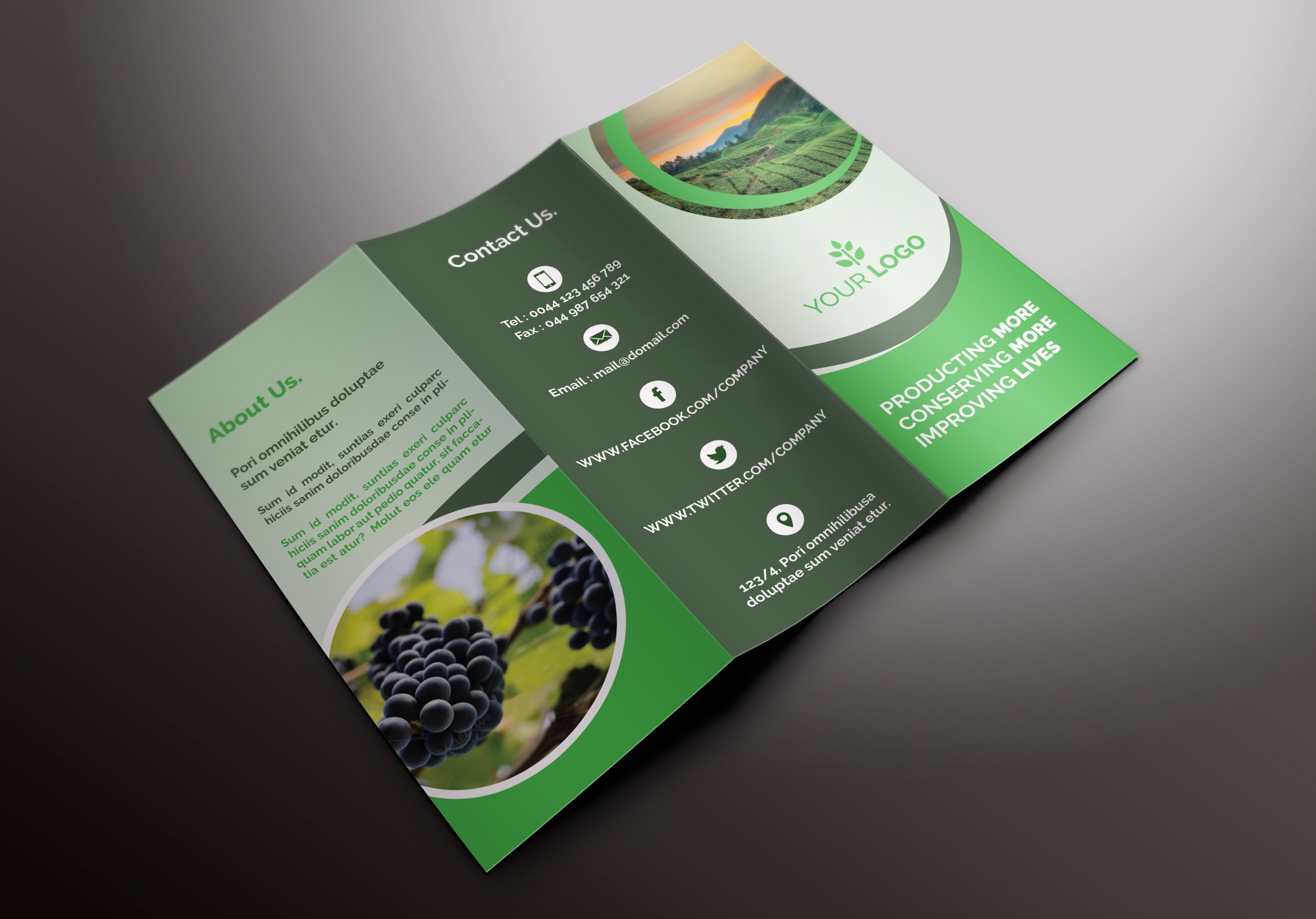 Agriculture Tri-fold Brochures preview image.