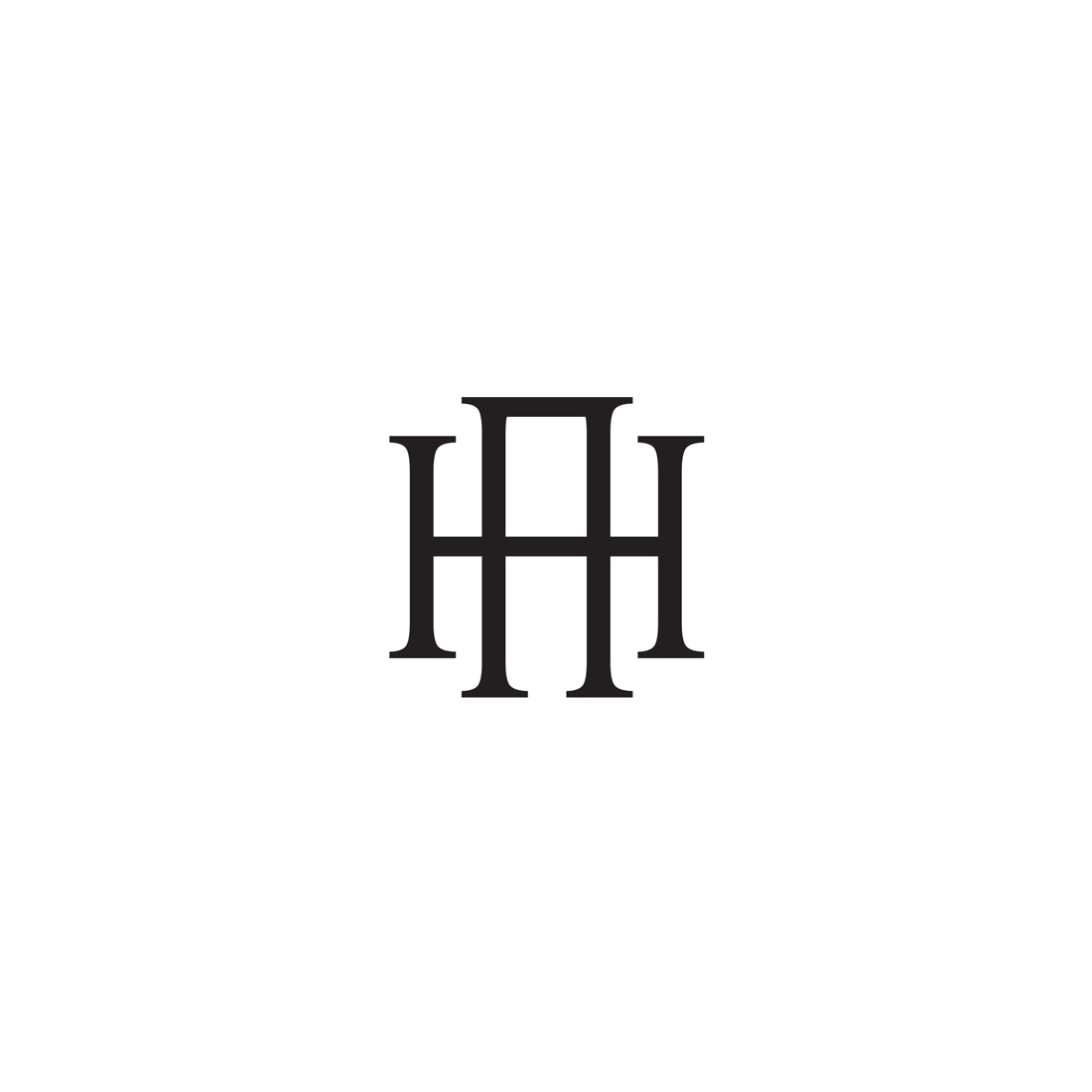 Black and white photo of the letter h.