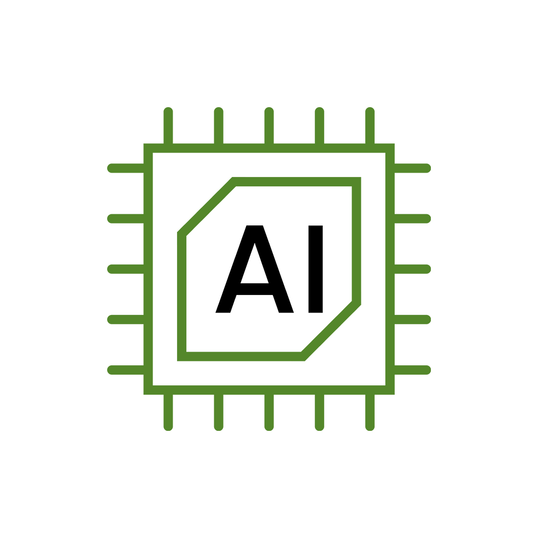 AI Minimal Tech Chip Logo Template preview image.