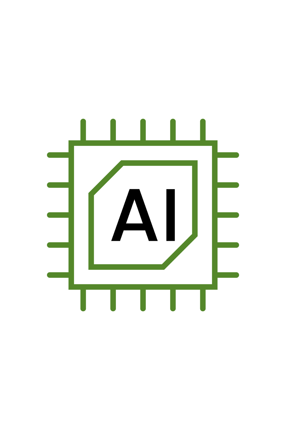 AI Minimal Tech Chip Logo Template pinterest preview image.