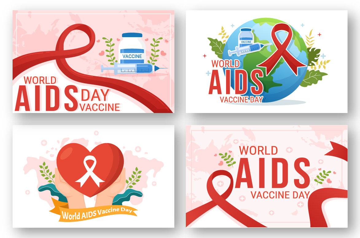 Four different world aids day cards.