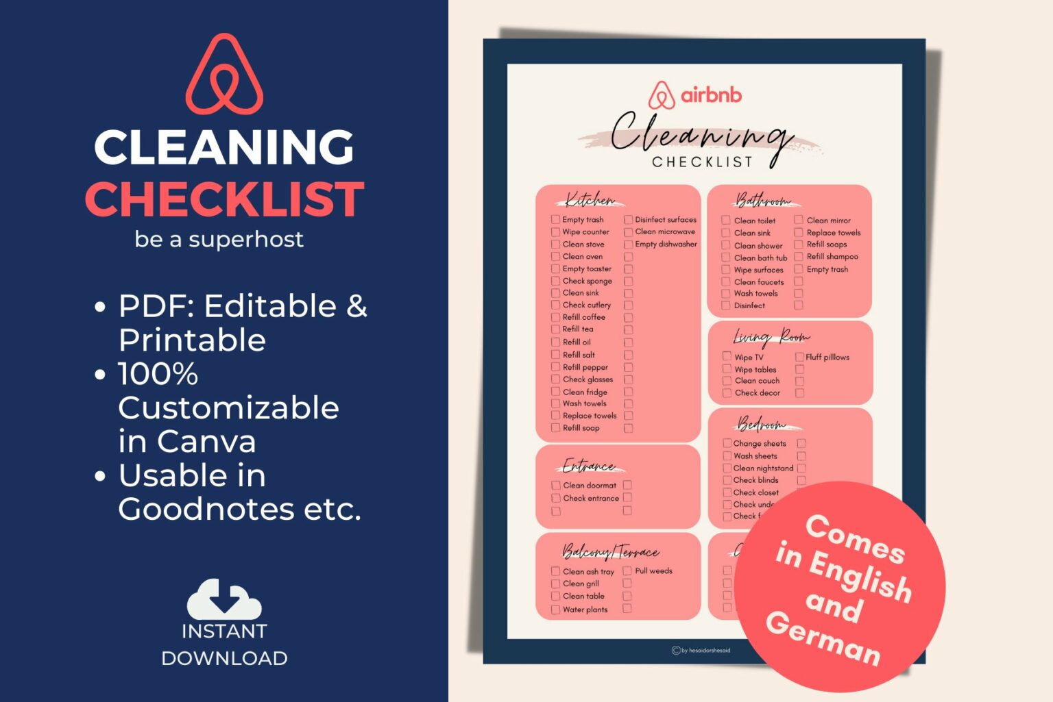 Airbnb Cleaning Checklist – MasterBundles