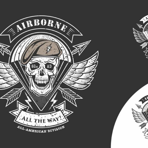 Airborne vector emblem cover image.