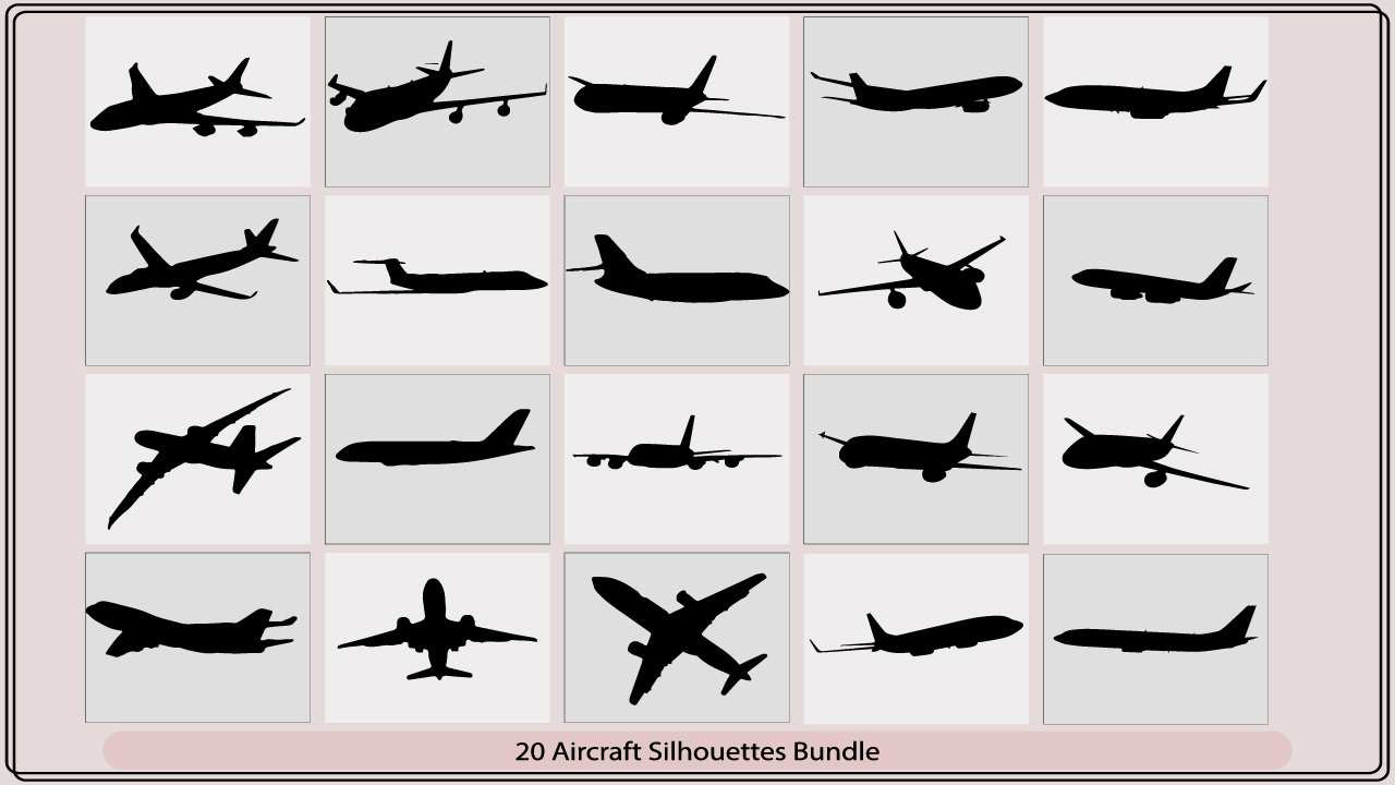 The silhouettes of airplanes are shown in black and white.