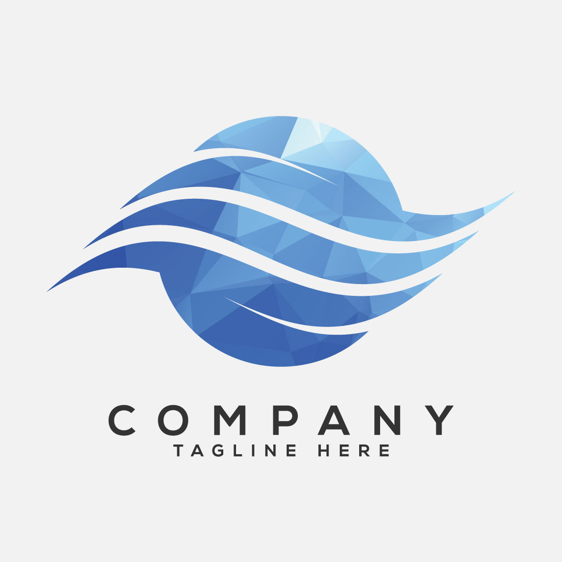 Air conditioner low poly logo sign symbol Hot and cold symbol Polygonal air conditioner logo preview image.